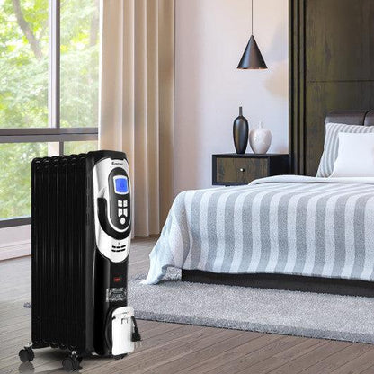Costway 1500 W LCD 7-fin Timer Electric Oil Filled Radiator Heater