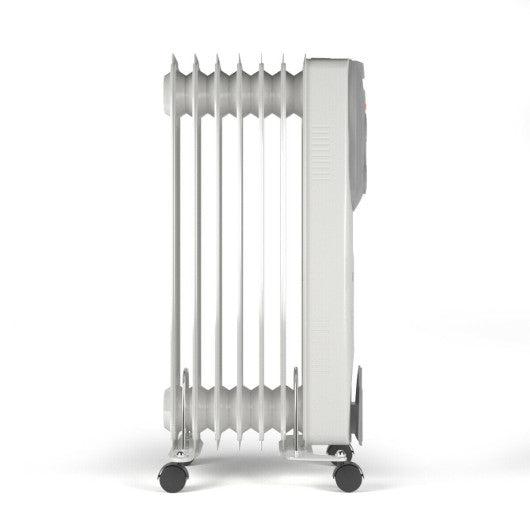 Costway 1500 W Portable Oil-Filled Electric Space Radiator Heater with Overheat Protection