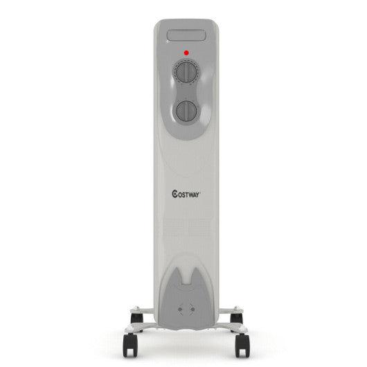 Costway 1500 W Portable Oil-Filled Electric Space Radiator Heater with Overheat Protection