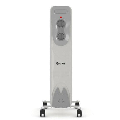 Costway 1500 W Portable Oil-Filled Electric Space Radiator Heater with Overheat Protection