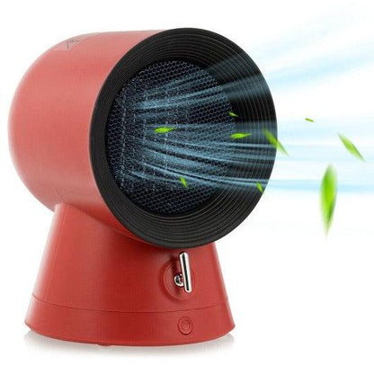 Costway 1500W 2 in 1 Mini Portable Space Ceramic Heater Cooling Fan with Overheat Protection - Red