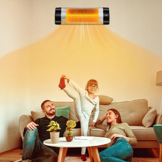Costway 1500W Adjustable Infrared Wall-Mounted Patio Heater with Remote Control