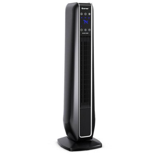 Costway 1500W Black Portable Oscillating Electric Space Tower Heater with Remote Control