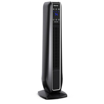 Costway 1500W Black Portable Oscillating Electric Space Tower Heater with Remote Control