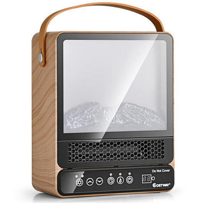 Costway 1500W Electric Fireplace Tabletop Portable Space Heater with 3D Flame Effect