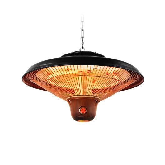 Costway 1500W Electric Hanging Ceiling Mounted Infrared Heater with Remote Control - Black