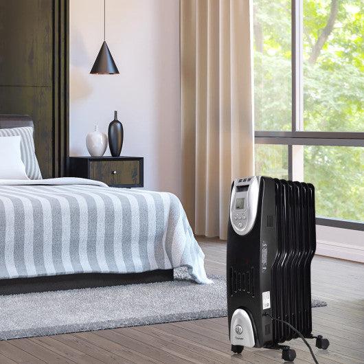 Costway 1500W Electric Oil Filled Safe Digital Radiator Heater