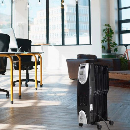 Costway 1500W Electric Oil Filled Safe Digital Radiator Heater