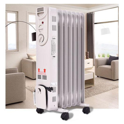 Costway 1500W Electric Portable Oil Filled Radiator Space Heater with 3 Heat Settings