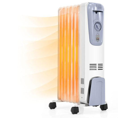 Costway 1500W Oil Filled Radiator with Thermostat and 4 Bottom Wheels
