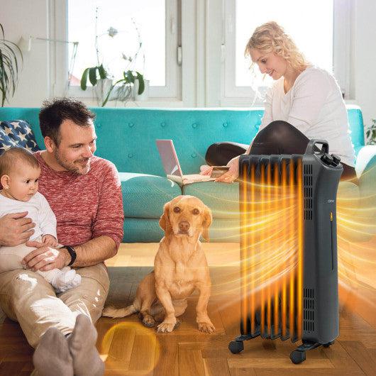 Costway 1500W Oil Filled Space Heater with 3-Level Heat