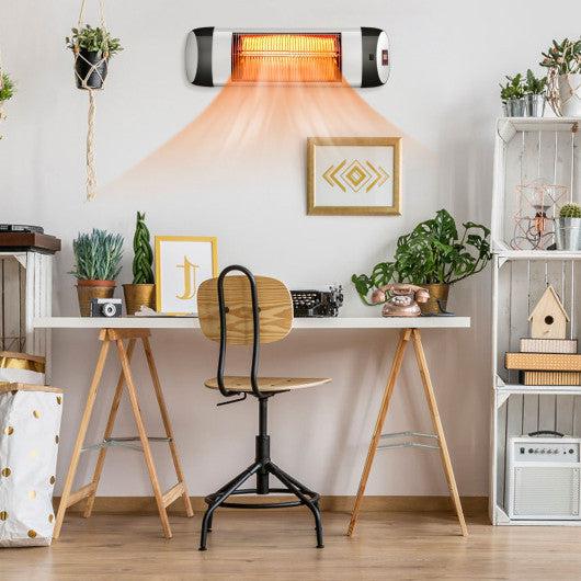 Costway 1500W Wall-Mounted Electric Heater Patio Infrared Heater with Remote Control