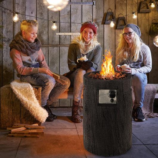 Costway 16" Black Auto-Ignition Patio Gas Fire Pit with Waterproof Protective Cover