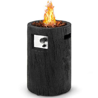 Costway 16" Black Auto-Ignition Patio Gas Fire Pit with Waterproof Protective Cover