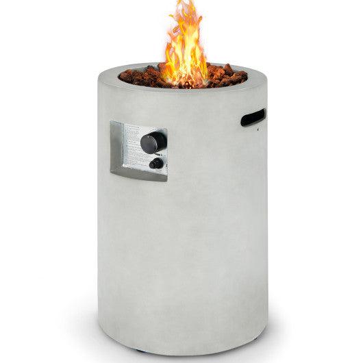 Costway 16" Gray Auto-Ignition Patio Gas Fire Pit with Waterproof Protective Cover