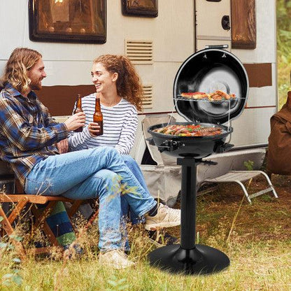 Costway 1600W Electric BBQ Grill with Removable Non-Stick Warming Rack