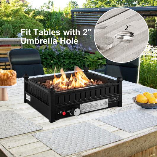 Costway 16.5" Black Tabletop Propane Fire Pit with Simple Ignition System
