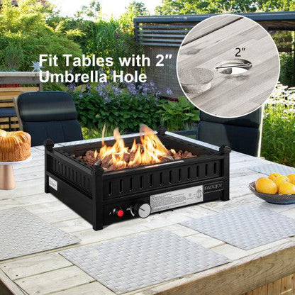 Costway 16.5" Black Tabletop Propane Fire Pit with Simple Ignition System