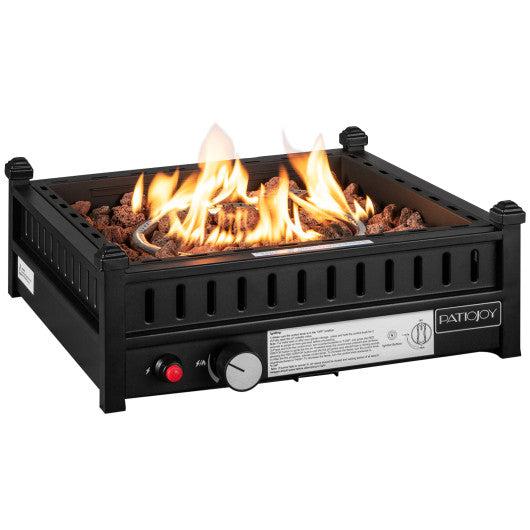 Costway 16.5" Black Tabletop Propane Fire Pit with Simple Ignition System