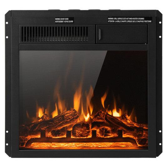 Costway 18" Electric Fireplace Insert with 7-Level Adjustable Flame Brightness