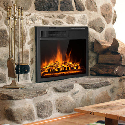 Costway 18" Electric Fireplace Insert with Log and Remote Control