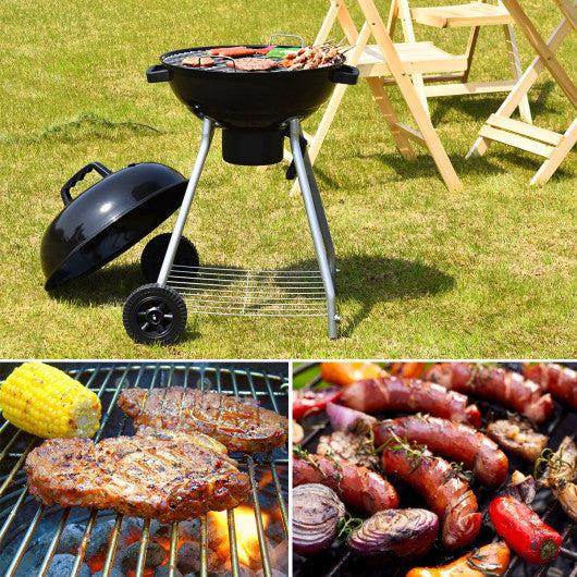 Costway 18.5" Outdoor Backyard Cooking Kettle Charcoal Grill with Wheels