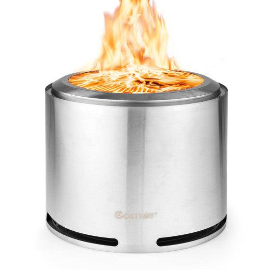 Costway 18.5" Smokeless Fire Pit with Waterproof Cover