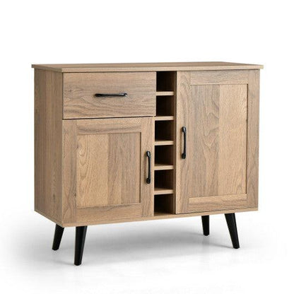 Costway 2-Door Buffet Sideboard with 6-Bottle Wine Rack Drawer
