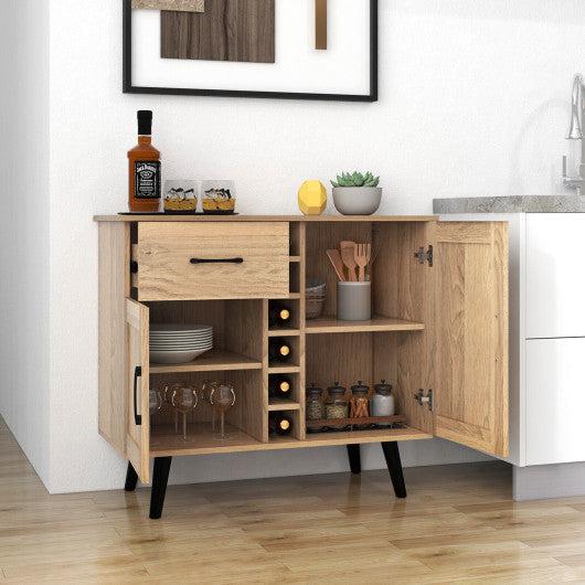 Costway 2-Door Buffet Sideboard with 6-Bottle Wine Rack Drawer