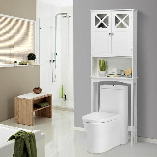 Costway 2-Door Over The Toilet Bathroom Storage Cabinet with Adjustable Shelf