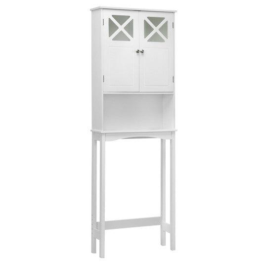Costway 2-Door Over The Toilet Bathroom Storage Cabinet with Adjustable Shelf
