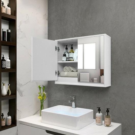 Costway 2-Door Wall-Mounted Bathroom Mirrored Medicine Cabinet