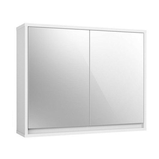 Costway 2-Door Wall-Mounted Bathroom Mirrored Medicine Cabinet