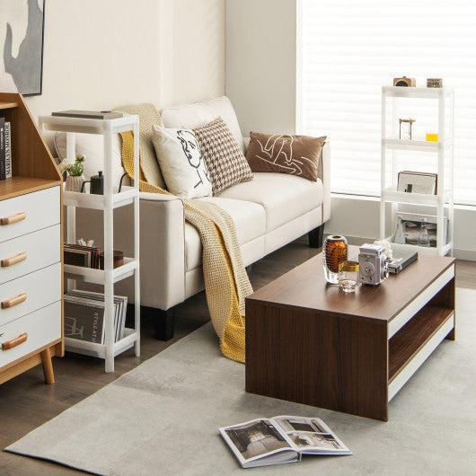 Costway 2 Packs 4-Tier White Detachable Slim Storage Cart with Drainage Holes for Small Space