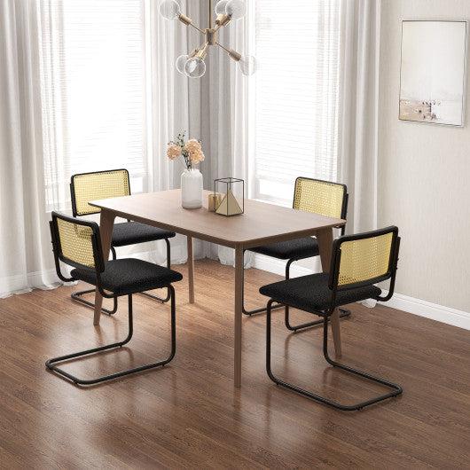 Costway 2 Pieces Black Mid-Century Modern Dining Chair with Cantilever Design