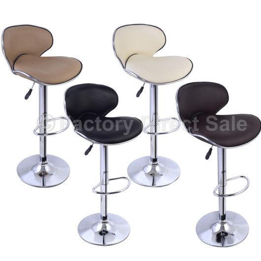 Costway 2 Sets Black Bar Stools Leather Modern Hydraulic Swivel Dinning Chair Barstools