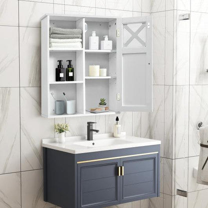 Costway 2-Tier Multipurpose Wall-Mounted Cabinet Bathroom Storage