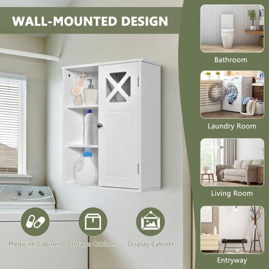 Costway 2-Tier Multipurpose Wall-Mounted Cabinet Bathroom Storage
