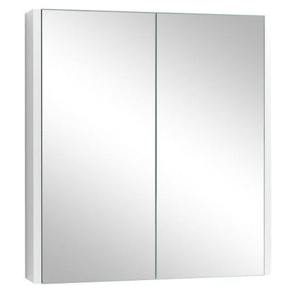 Costway 2-Tier Wall-Mounted Storage Cabinet with Double Mirror Doors