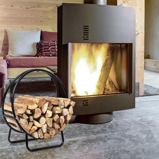 Costway 2' Tubular Steel Hoop Log Firewood Storage Rack