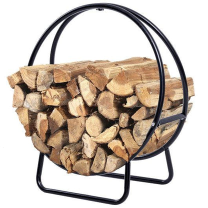 Costway 2' Tubular Steel Hoop Log Firewood Storage Rack