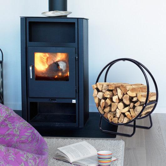 Costway 2' Tubular Steel Hoop Log Firewood Storage Rack
