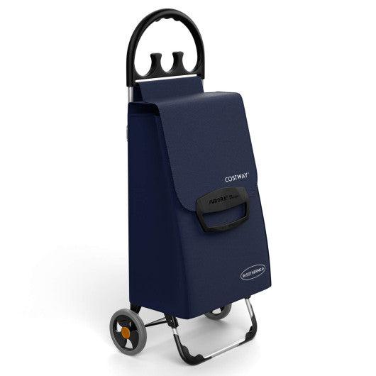Costway 2-in-1 Portable Shopping Cart with Removable Bag and Cozy Handle