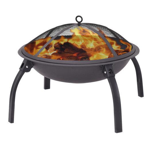 Costway 22" Outdoor Metal Firepit Backyard Patio Round Stove