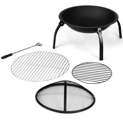 Costway 22" Outdoor Metal Firepit Backyard Patio Round Stove