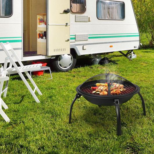 Costway 22" Outdoor Metal Firepit Backyard Patio Round Stove