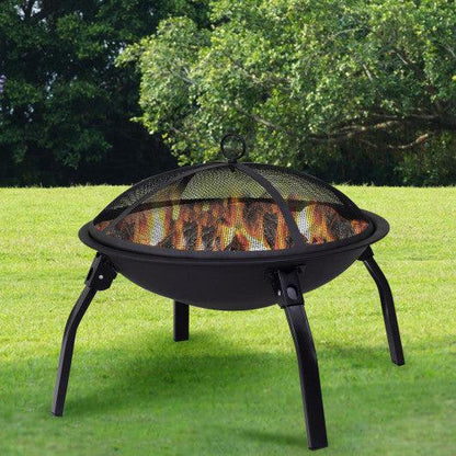 Costway 22" Outdoor Portable Folding 4 Legs Fire Pit Fireplace