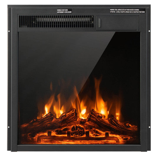 Costway 22.5" Electric Fireplace Insert with 7-Level Adjustable Flame Brightness