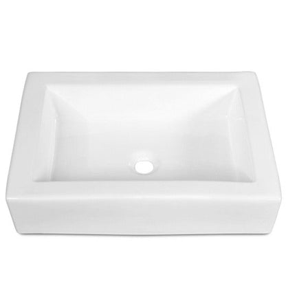 Costway 22.5 x 16 Inch Rectangle Bathroom Vessel Sink with Pop-up Drain