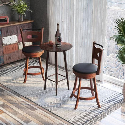 Costway 24" 2 Pieces Swivel Bar Stools with Curved Backrest and Seat Cushions